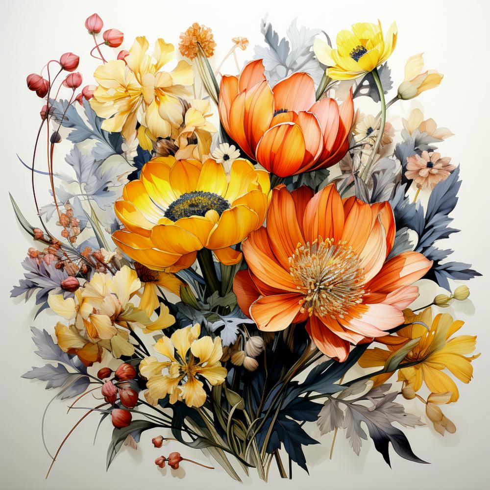 Abstract Flowers Echoes Of Contemporary Nature