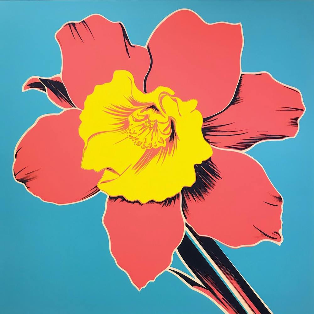 Daffodil 2 Pop Art Illustration Square