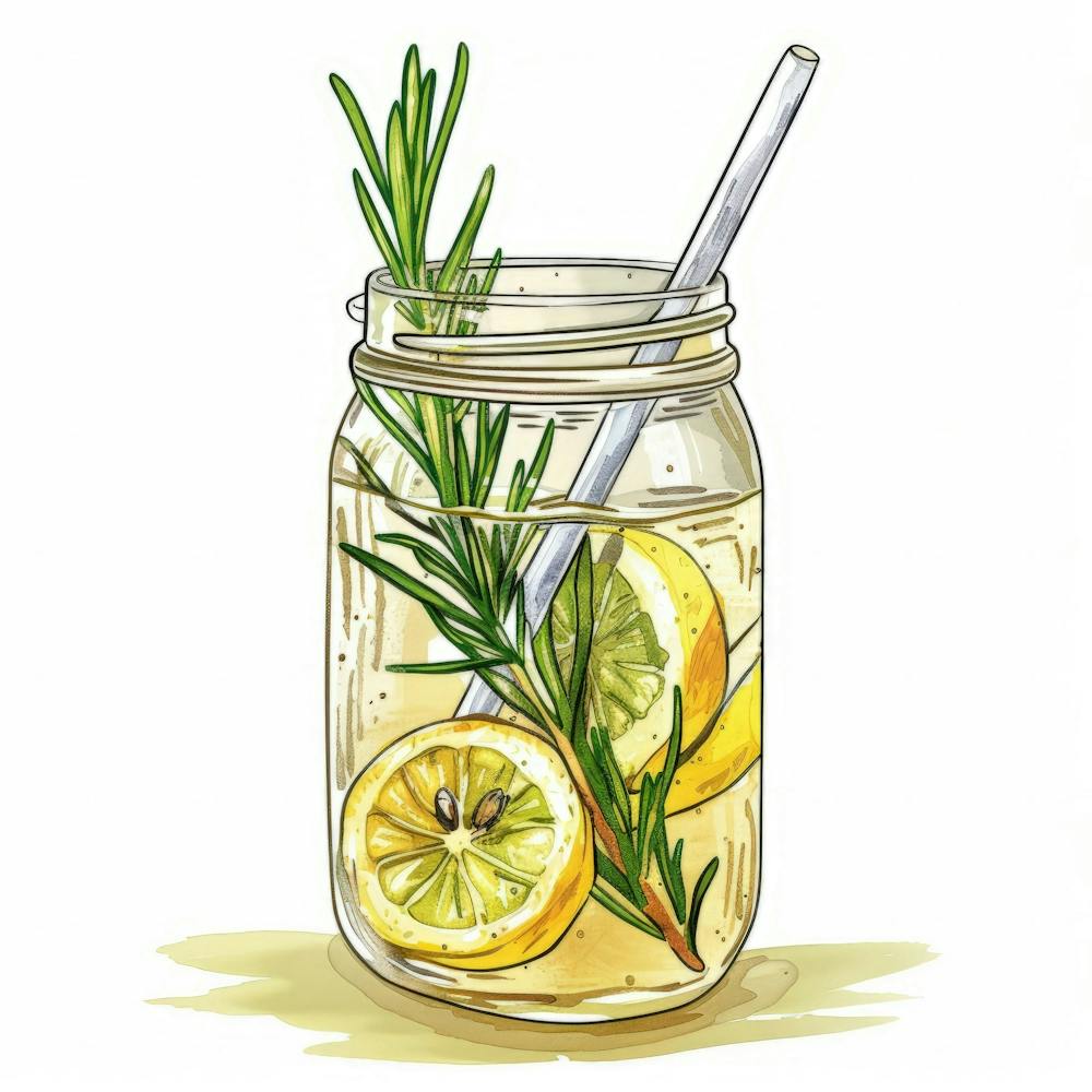 Water With Lemon And Rosemary