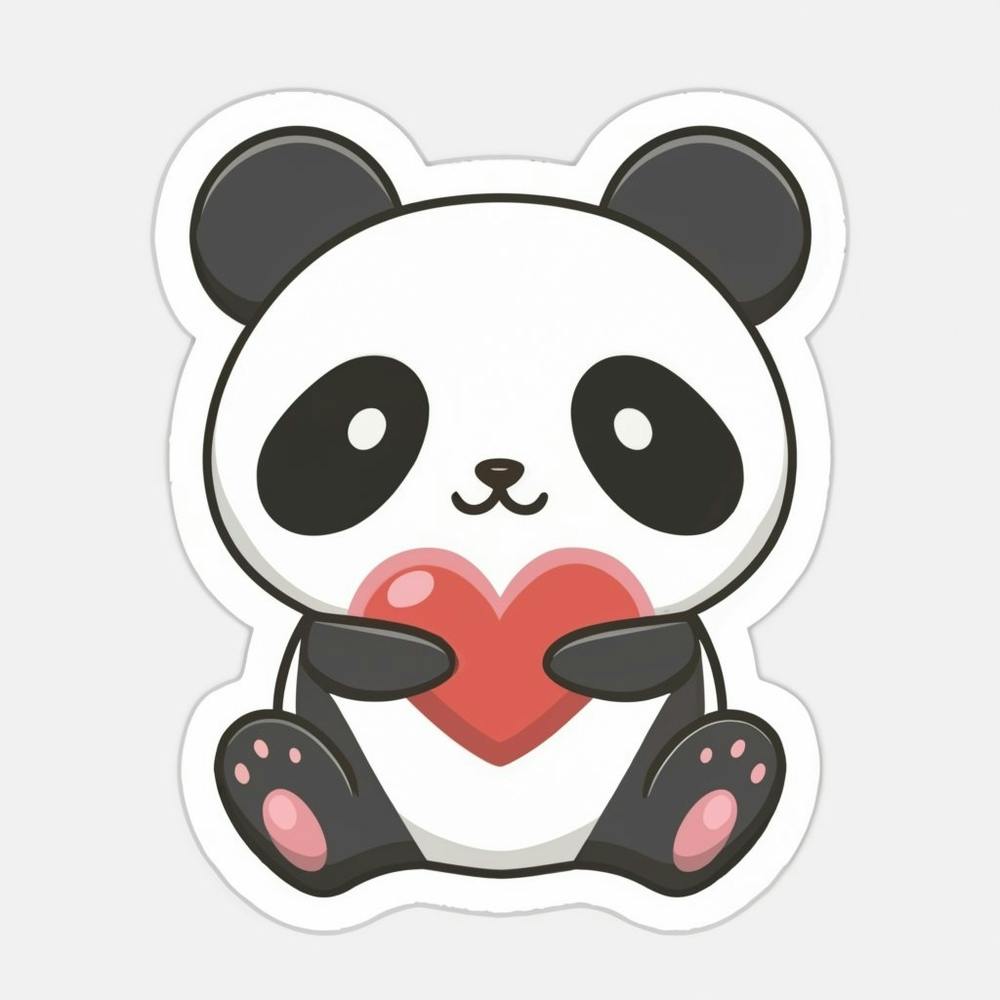 Panda Bear With Heart
