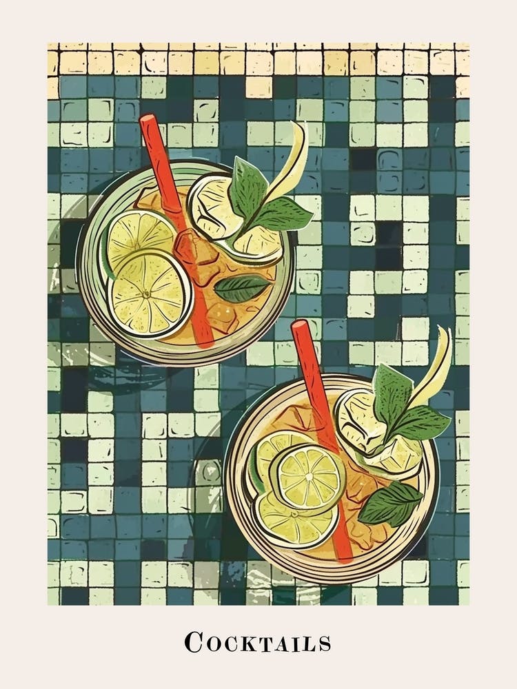 Cocktails Tile Poster 3