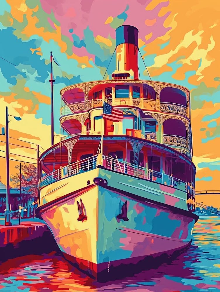 Steamboat Natchez Retro Pop Art 2