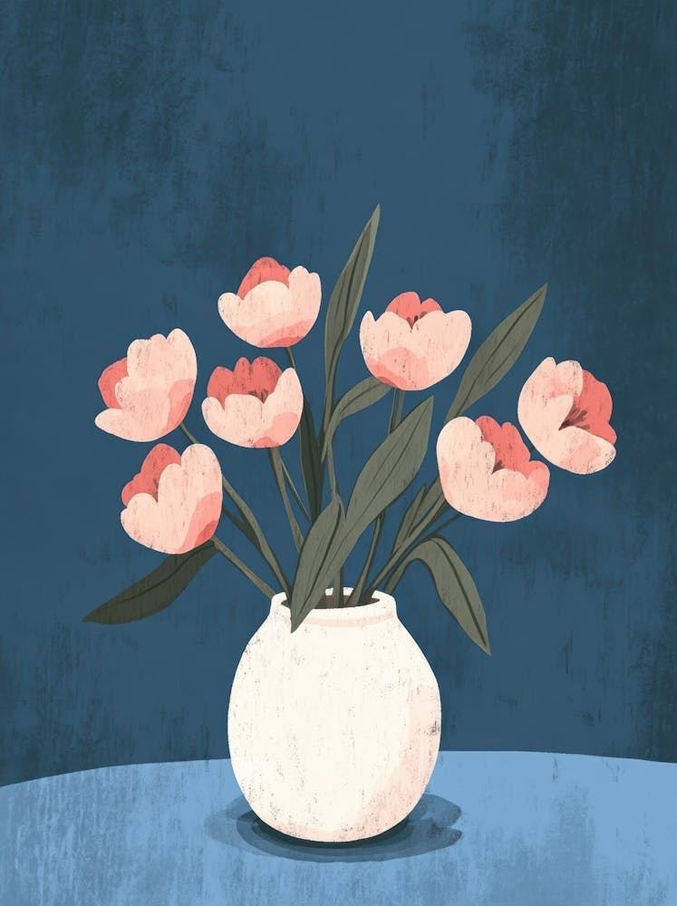 Pink Tulips In A Vase 6