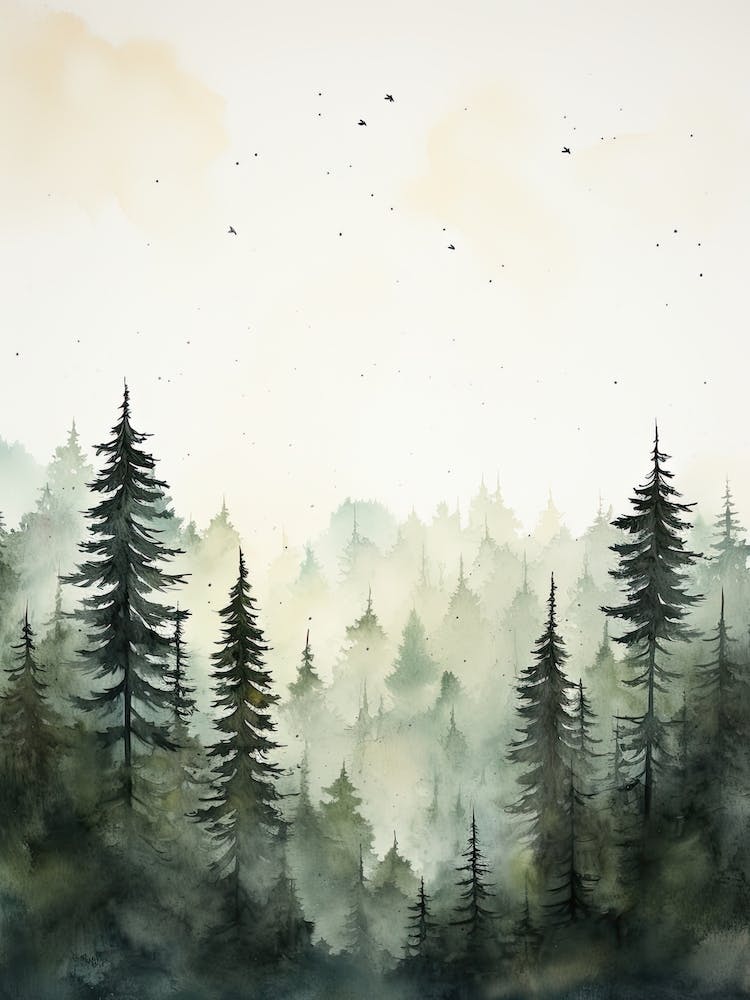 Watercolour Of Ngorongoro Forest   Tanzania 5