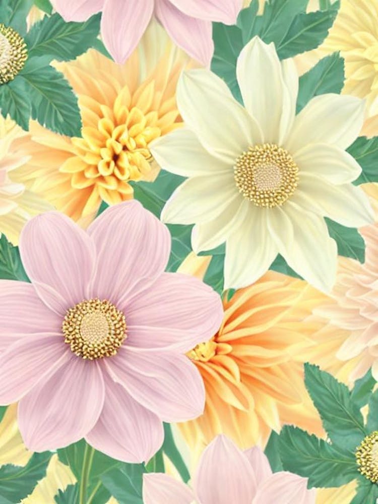 Fleur de dahlia pastel floral 1