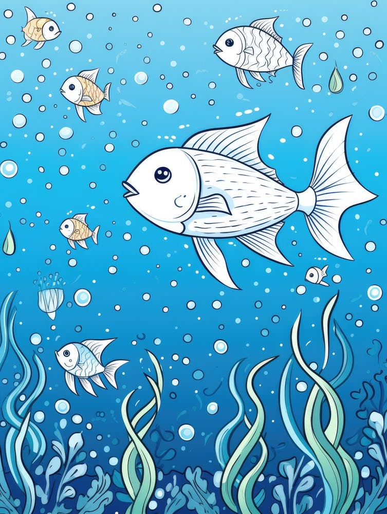 Poissons Dans La Mer Vecteur