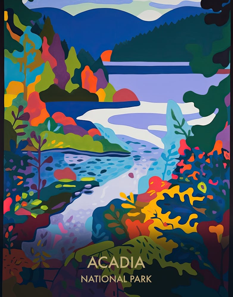 Acadia National Park Travel Poster Matisse Style 2