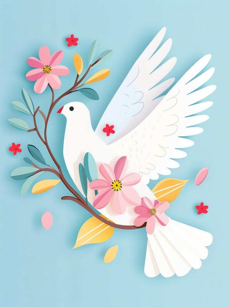 Dove With Flowers 7