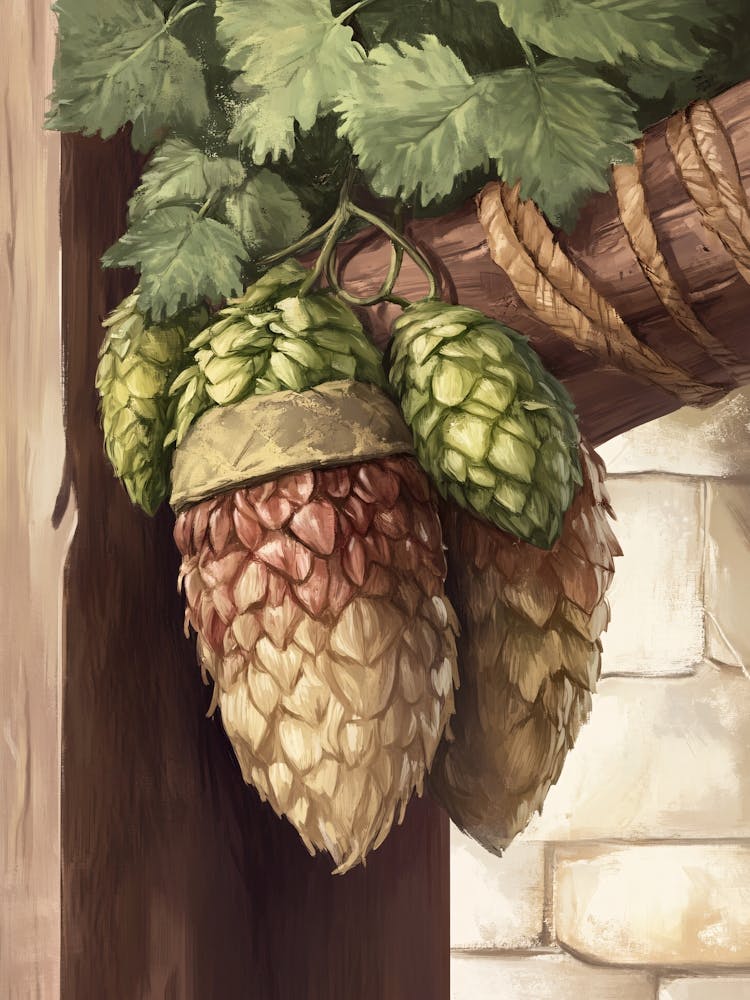 Hops Vintage Painting