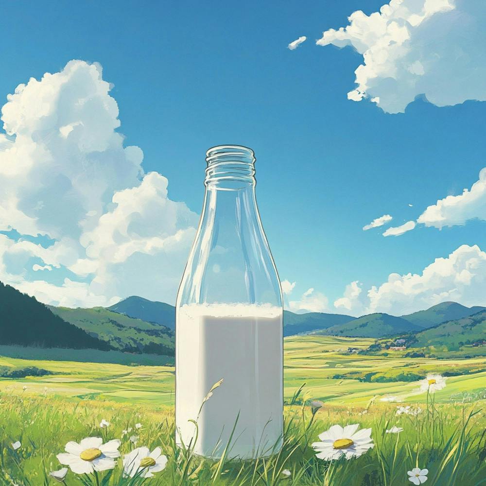 Milk Bottle In The Field
