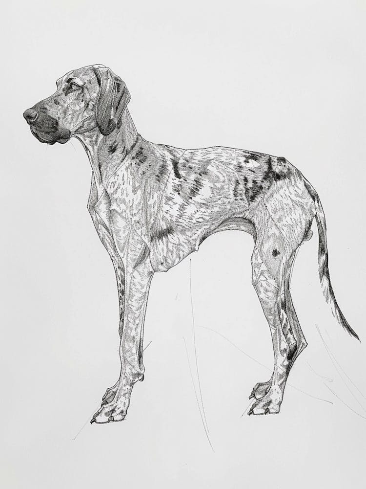 Dessin au Trait de Chien Courant Américain Anglais 1