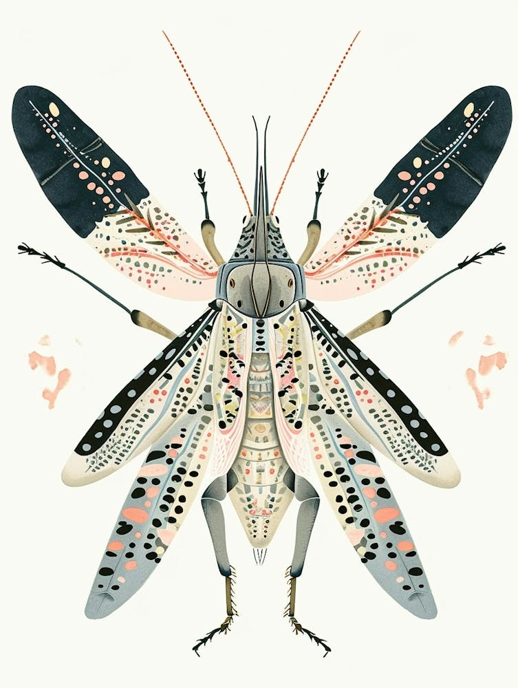 Colourful Insect Illustration Cricket 14