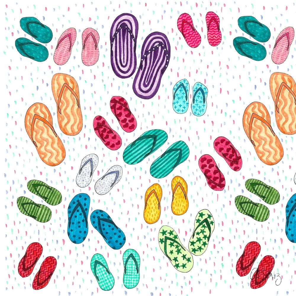 Pool Flip Flops. 1