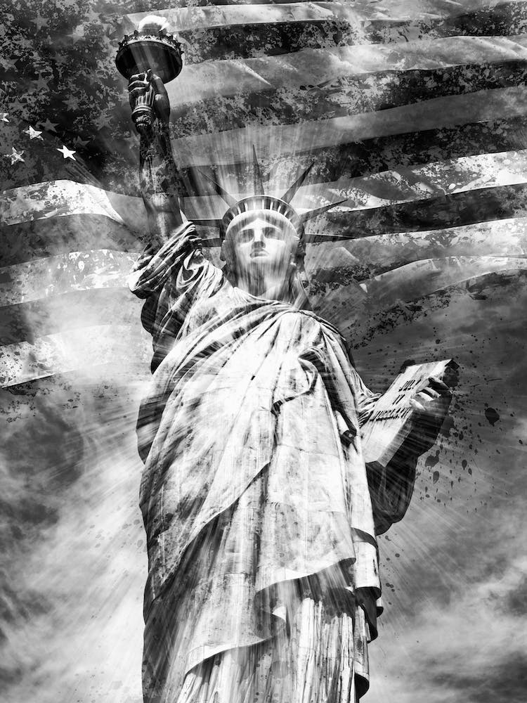 Monochrome Art Statue Of Liberty