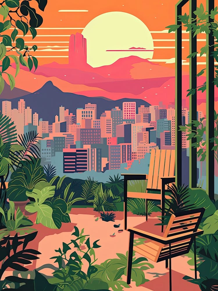 Rio De Janeiro, Brazil, Graphic Illustration 3