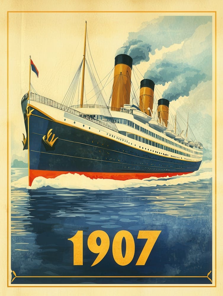 Aihrgdesign Ein Vintage-Reiseplakat eines großen Dampfschiffs In 1 F084c8e5 42ee 41be 808d 9e0c5041022b 2