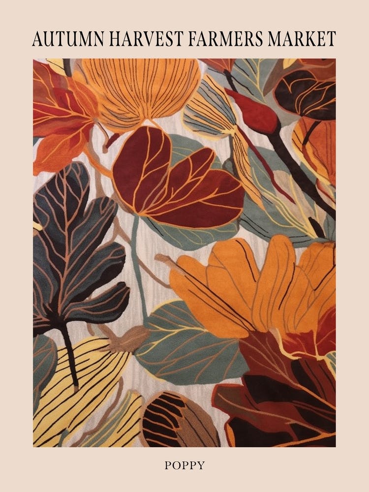 Fall Botanicals Poppy 1 Poster