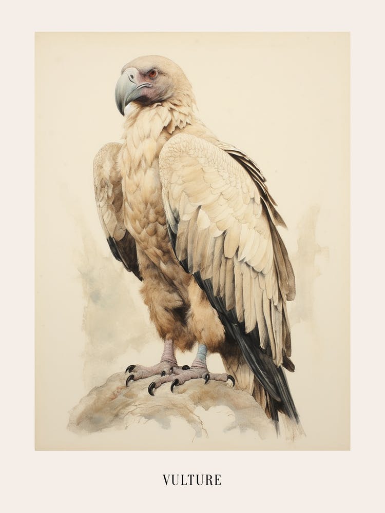 Vintage Vogelzeichnung Geier 2 Poster