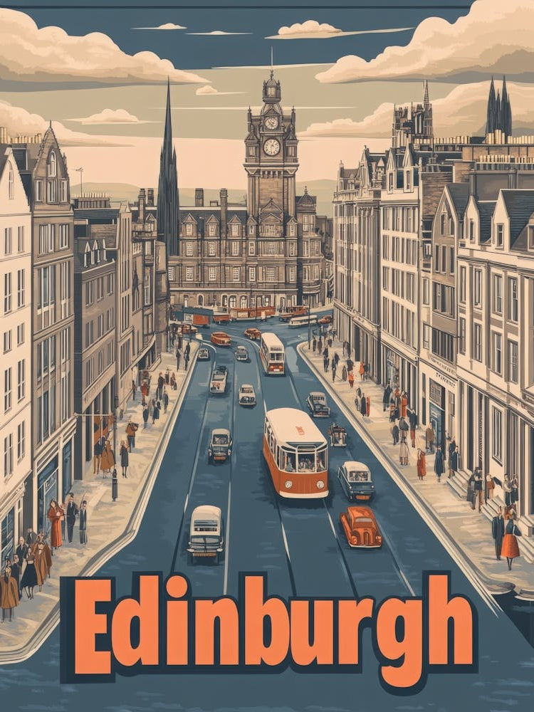 Aihrgdesign A Classic 1960s Travel Poster For Edinburgh 2