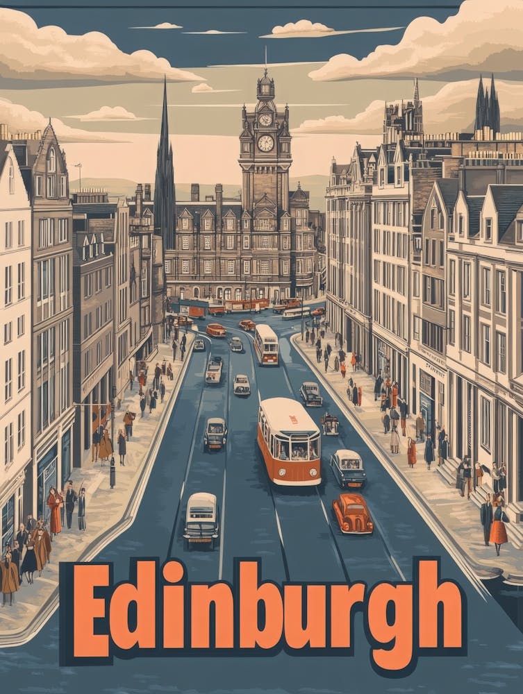 Aihrgdesign A Classic 1960s Travel Poster For Edinburgh 2