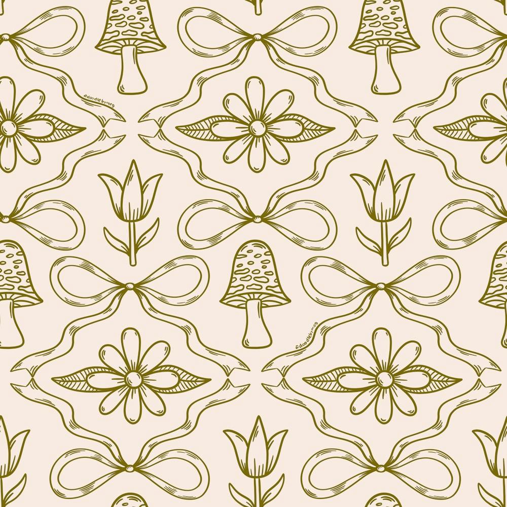 Spring Toile Print In Green