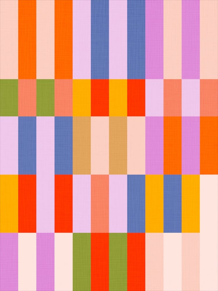 Colourful and Retro Mid Century Stripes - Blue, Pink, Green, Red, Yellow