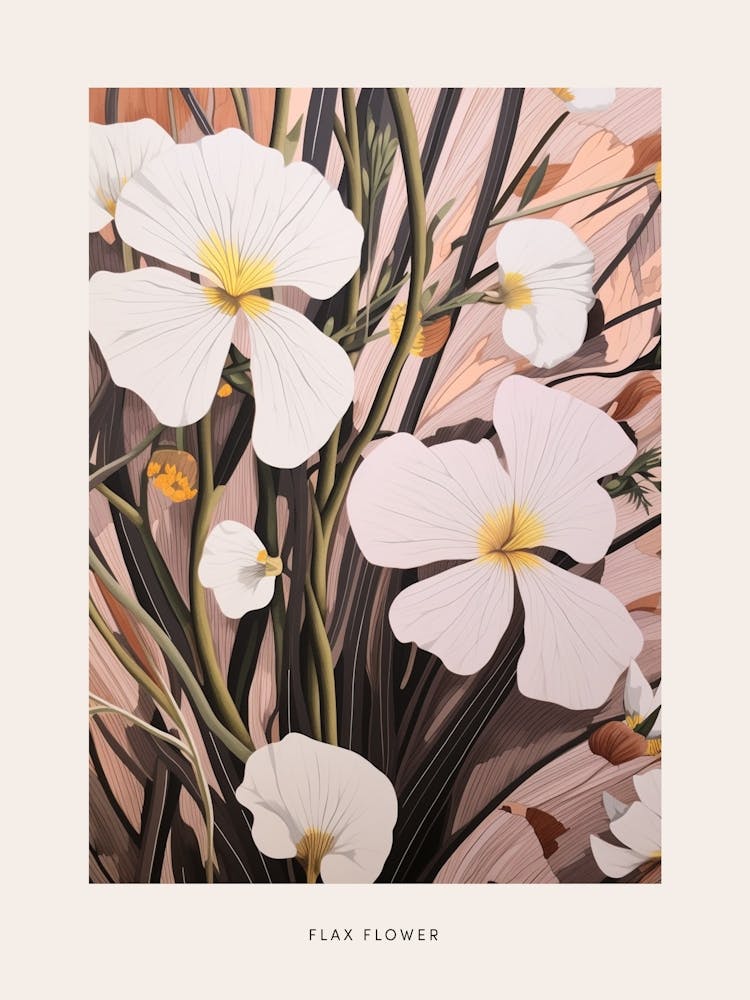 Flower Illustration Flax Flower Flower 1 Poster