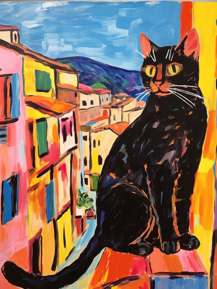 Painting Of A Cat In Siena Italy 2