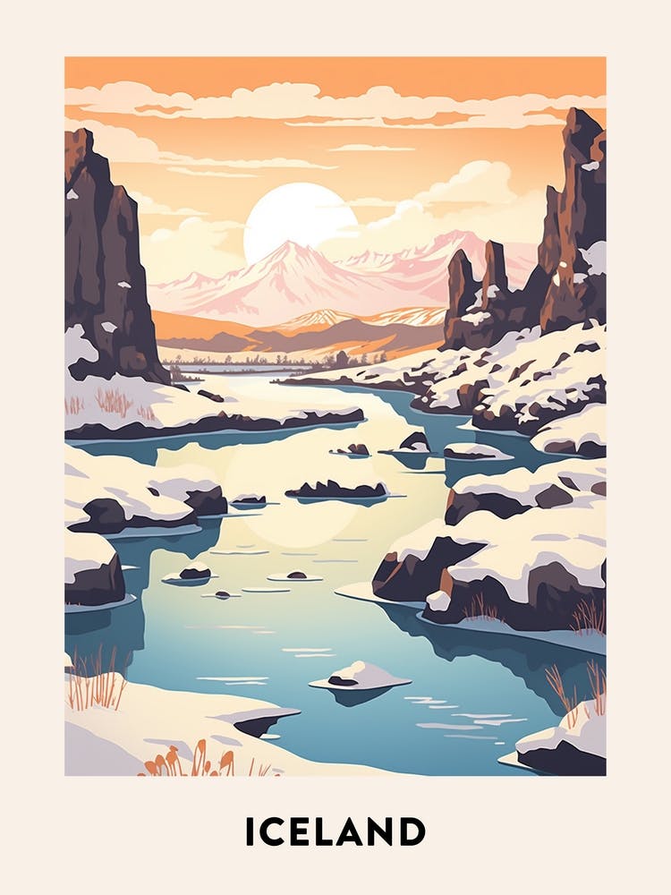 Vintage Winterreise Poster Island 2
