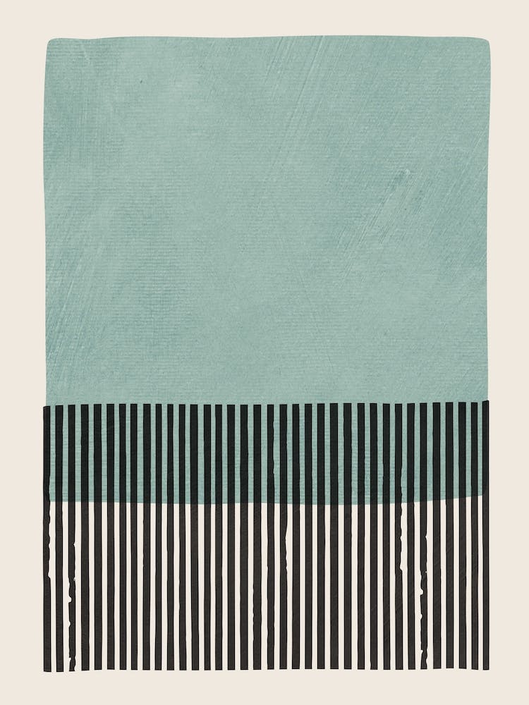 Ligtht Blue Green Vertical Black Lines