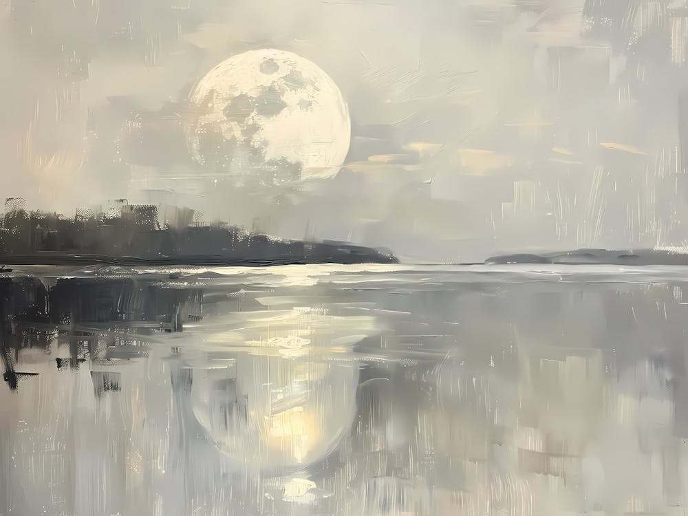 Vollmond über Wasser 1