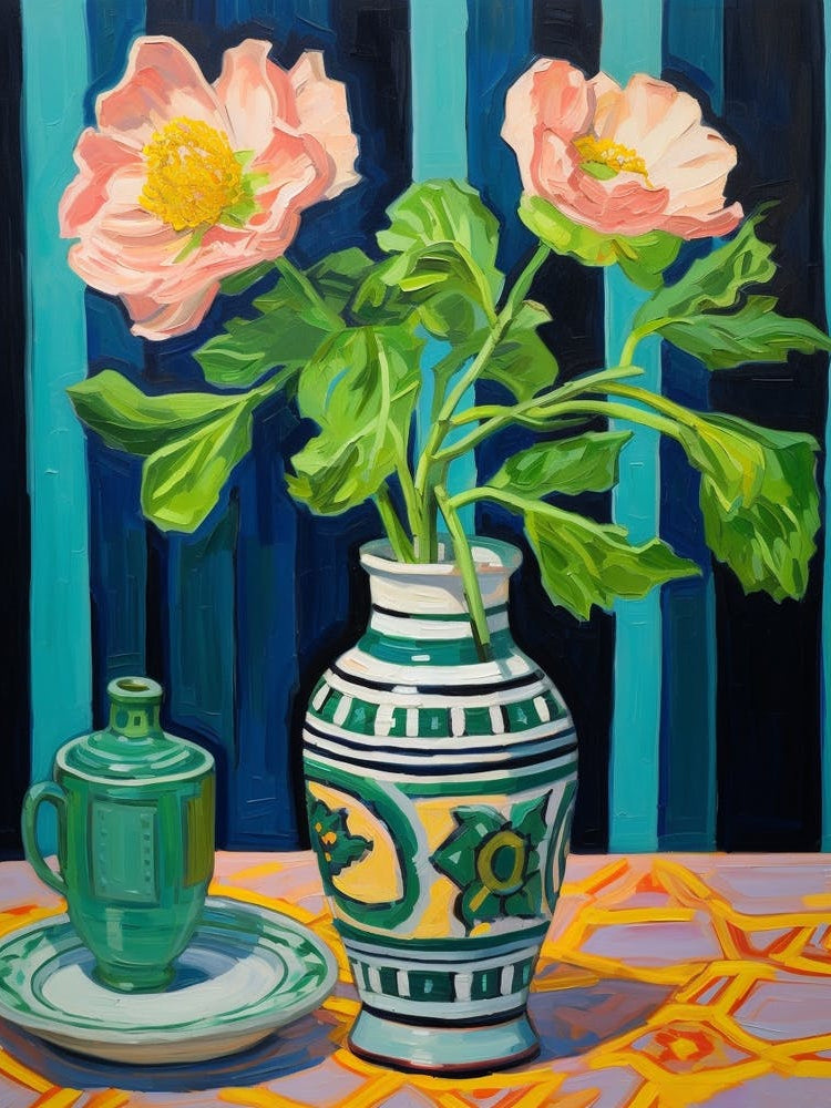 Flowers In A Vase Still Life Painting Peony 2