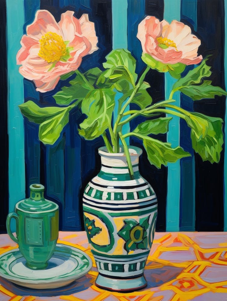 Flowers In A Vase Still Life Painting Peony 2