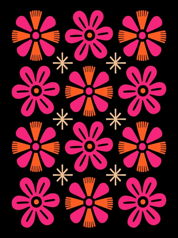 Retro Floral Composition
