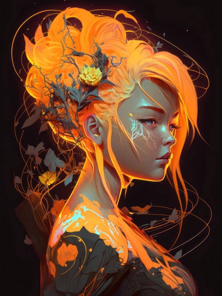 Yellow Flower Lady