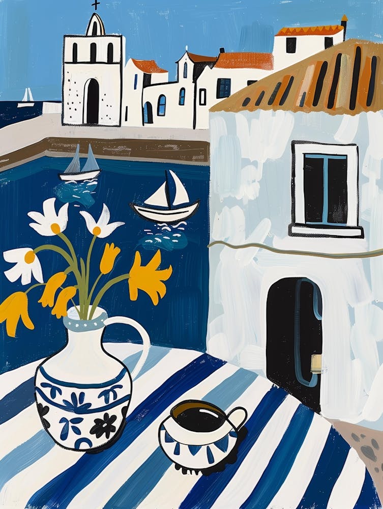 Blue And White Tablecloth
