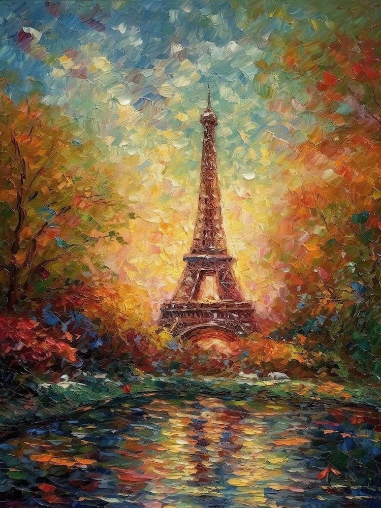 Eiffel Tower Paris France Monet Style 28