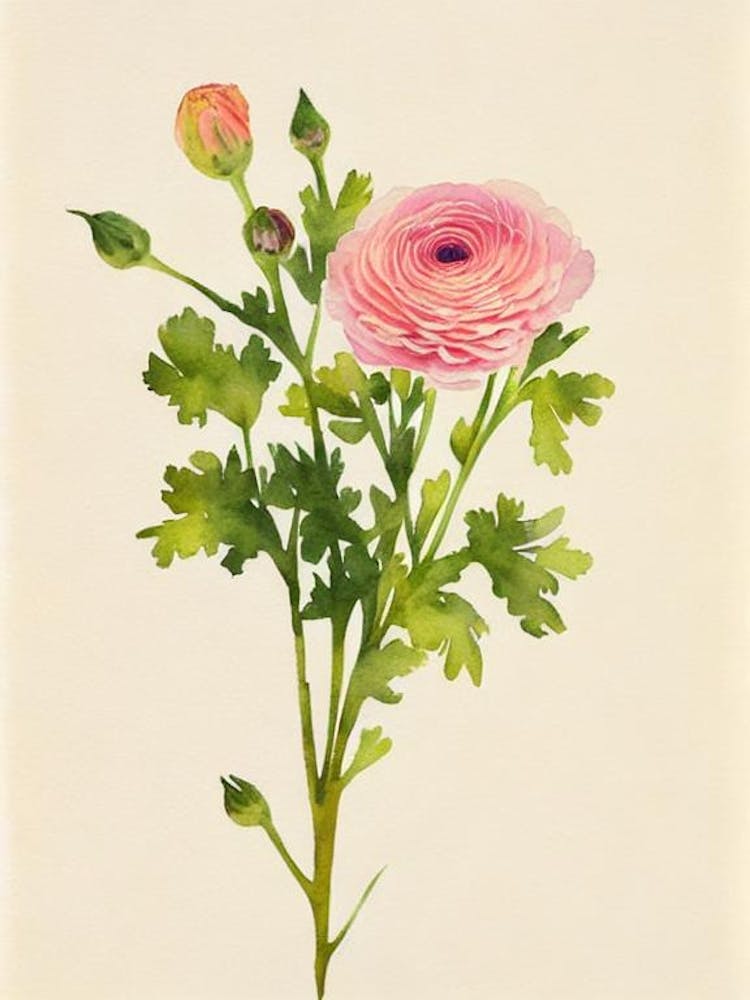 Ranunculus 1 Vintage Flowers Flower
