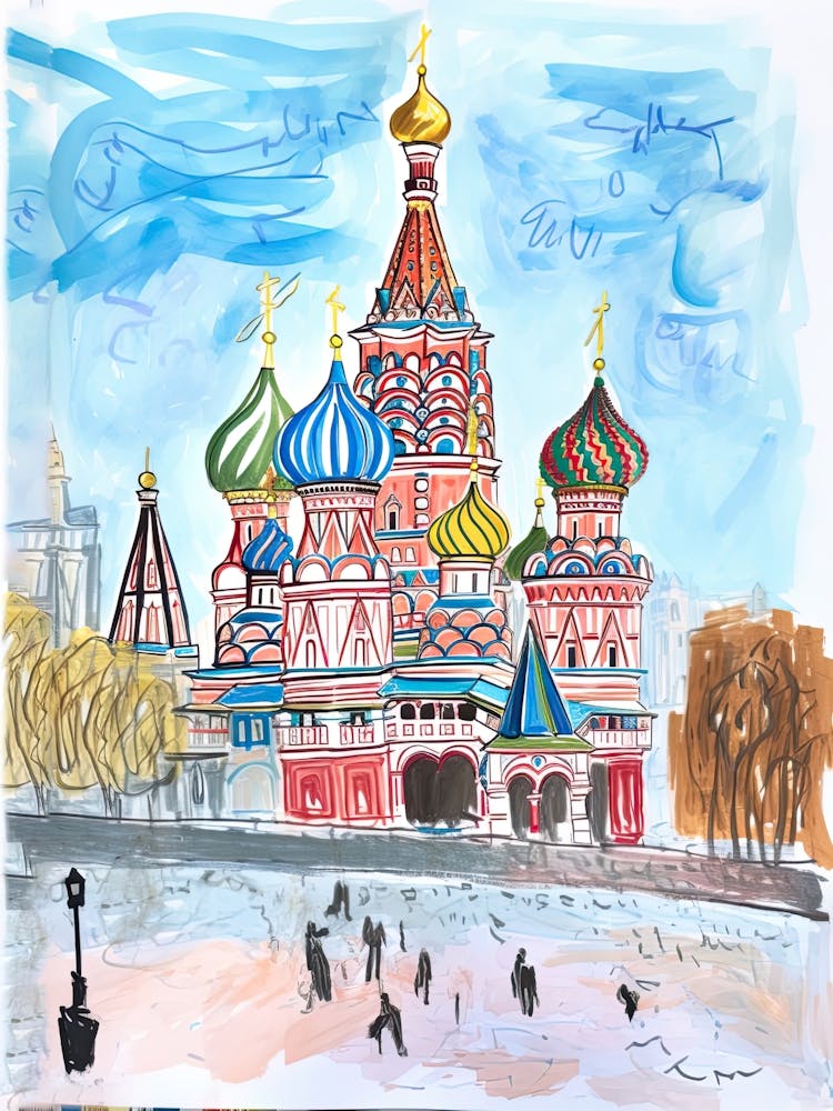 Moskau, Verträumte Märchenbuchillustration 1
