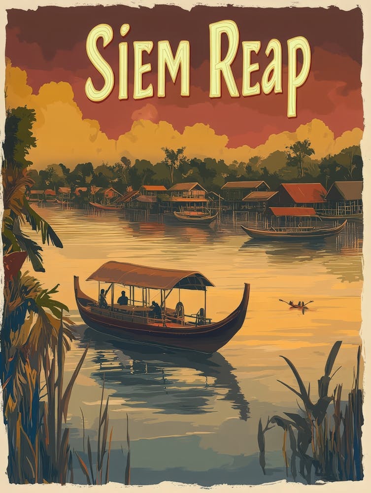 Aihrgdesign A Mid Century Modern Travel Poster For Siem Reap 4