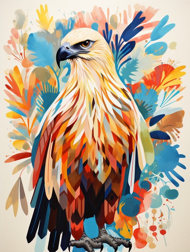 Bird Painting Collage Golden Eagle 3
