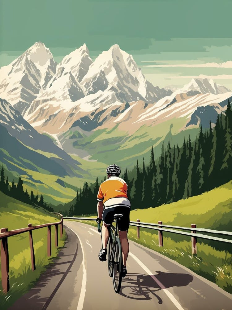 Tour De Mont Blanc France 3 Vintage Travel Illustration