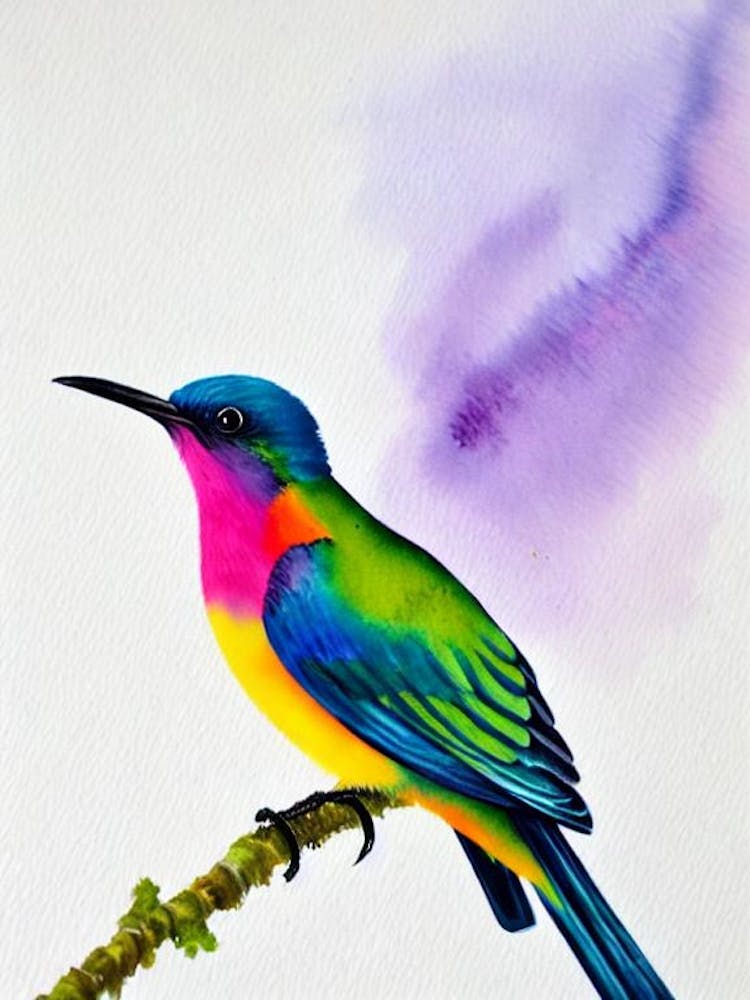 Cuckoo Watercolour Bird