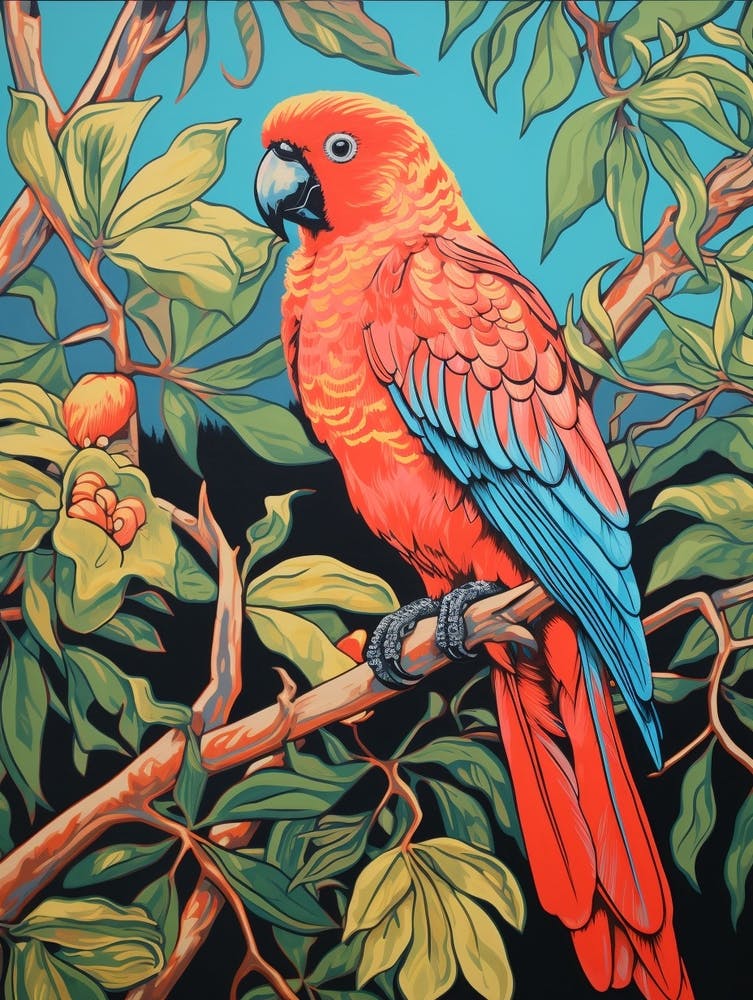 Parot Linocut 2