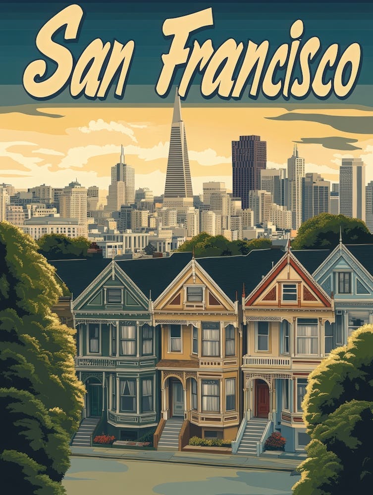 Aihrgdesign A Retro Travel Poster For San Francisco 1