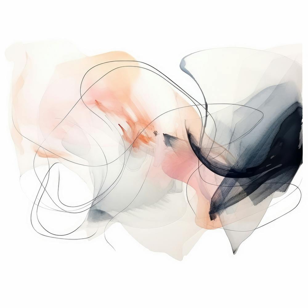Abstract Organic Minimalist Pink Blush Shapes In Muted Colors 1