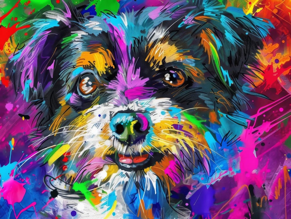 Buntes Hundegemälde 1