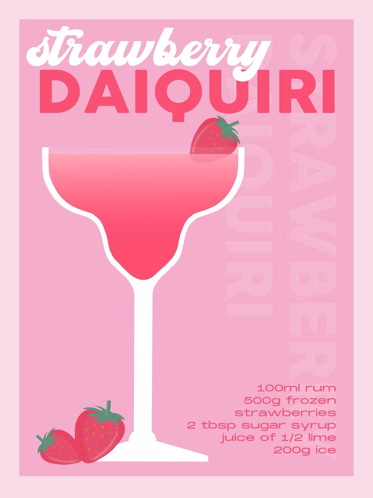 Dark Pink Strawberry Daiquiri