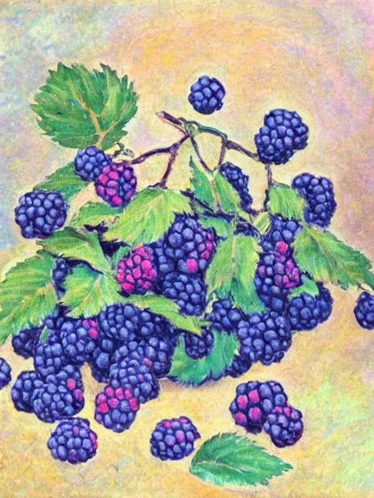 Blackberry 1 Vintage Sketch Fruit