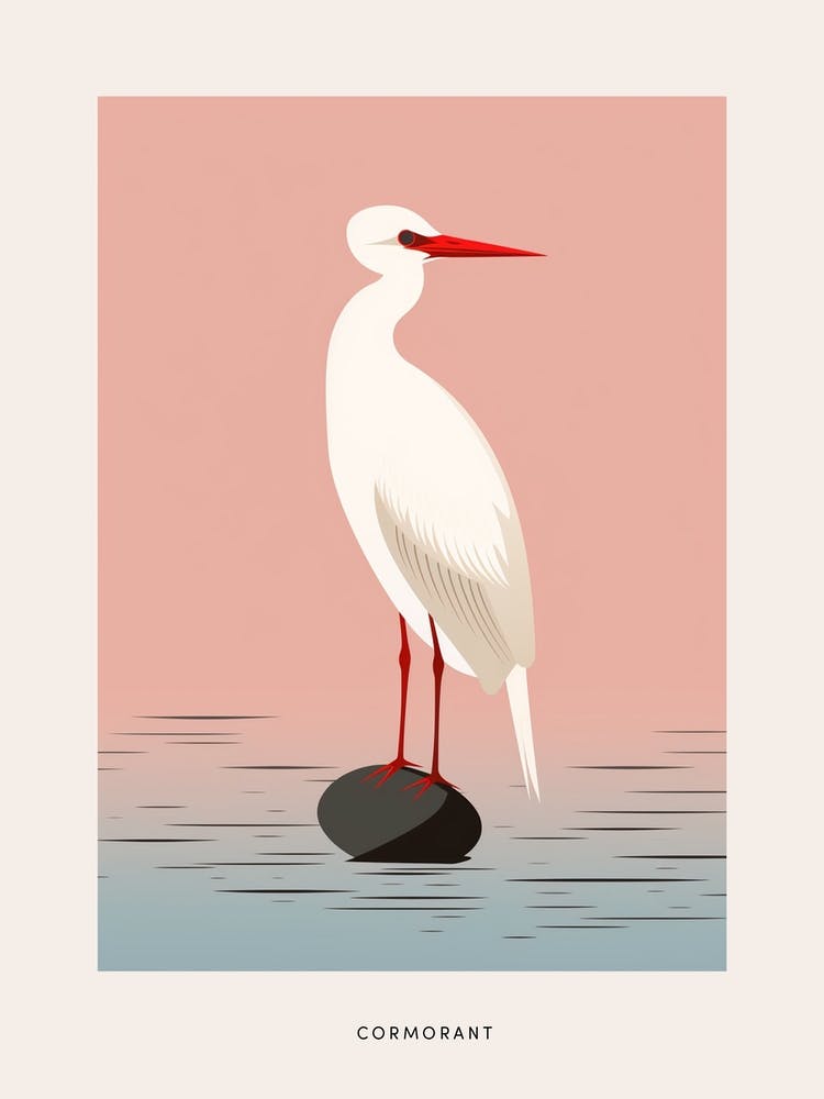 Minimalist Cormorant 1 Bird Poster